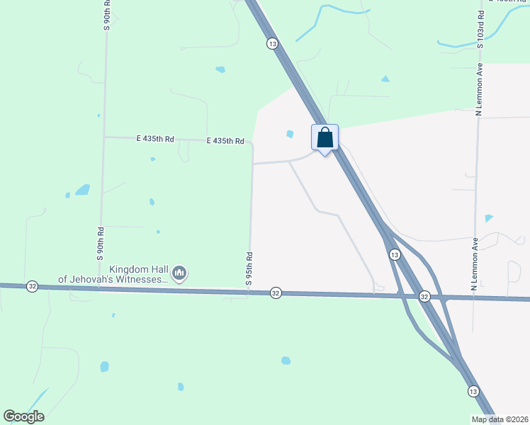 map of restaurants, bars, coffee shops, grocery stores, and more near 4312-4346 South 95th Road in Bolivar