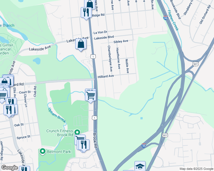 map of restaurants, bars, coffee shops, grocery stores, and more near 5415 Seminary Avenue in Richmond