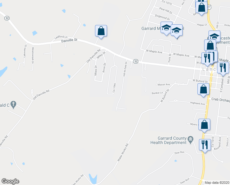 map of restaurants, bars, coffee shops, grocery stores, and more near 312 Cs-1066 in Lancaster