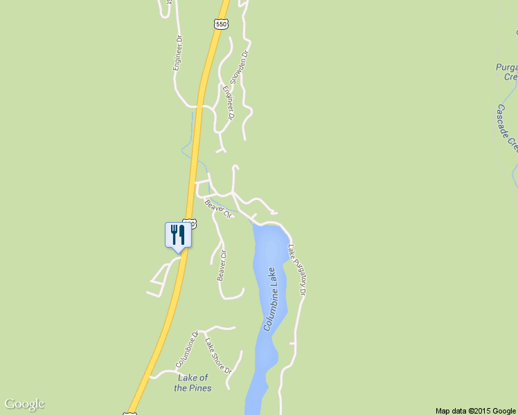 map of restaurants, bars, coffee shops, grocery stores, and more near 42 Deer Run Way in Durango