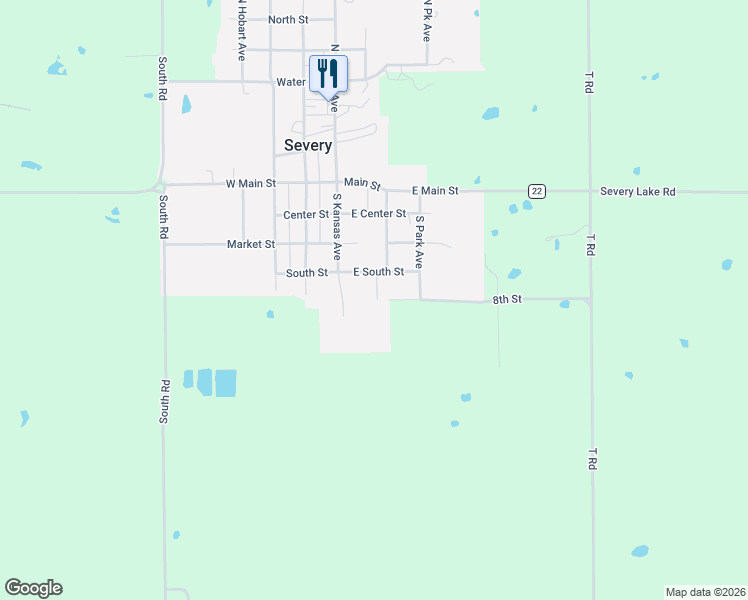 map of restaurants, bars, coffee shops, grocery stores, and more near in Severy