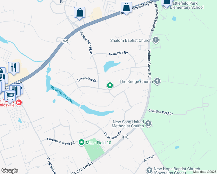 map of restaurants, bars, coffee shops, grocery stores, and more near 6046 Green Haven Drive in Mechanicsville