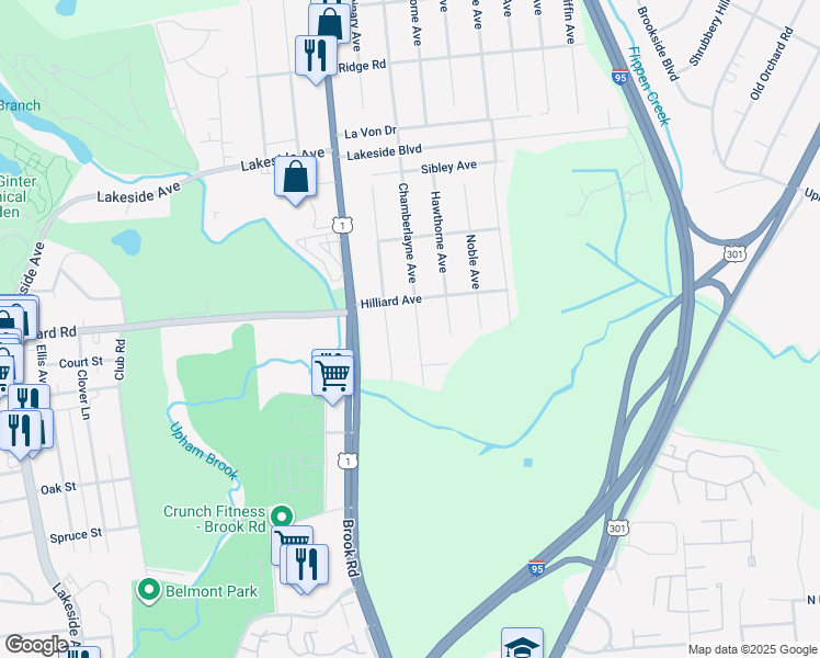 map of restaurants, bars, coffee shops, grocery stores, and more near 5414 Chamberlayne Avenue in Richmond
