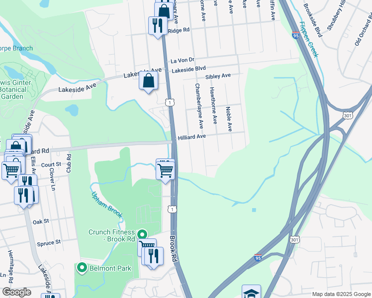 map of restaurants, bars, coffee shops, grocery stores, and more near 5418 Seminary Avenue in Richmond