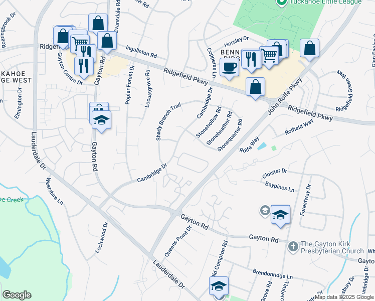 map of restaurants, bars, coffee shops, grocery stores, and more near 2063 Airy Circle in Henrico