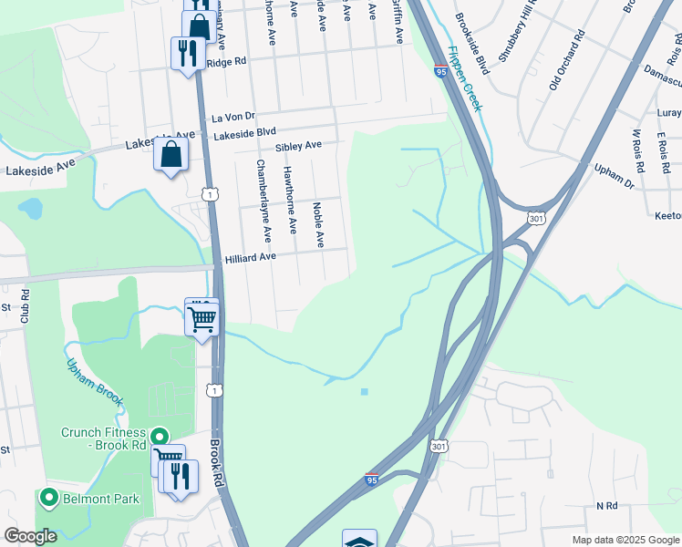 map of restaurants, bars, coffee shops, grocery stores, and more near 5416 Moss Gate Terrace in Richmond
