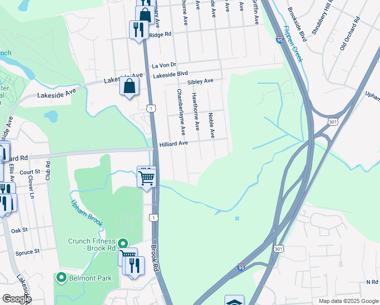 map of restaurants, bars, coffee shops, grocery stores, and more near 5419 Chamberlayne Avenue in Richmond