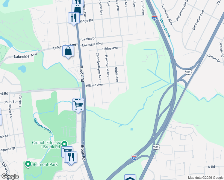 map of restaurants, bars, coffee shops, grocery stores, and more near 5412 Noble Avenue in Richmond