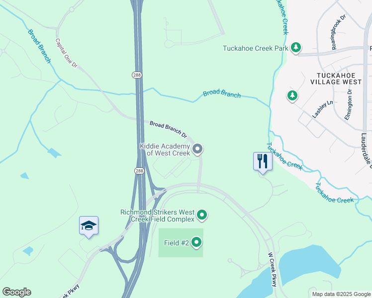 map of restaurants, bars, coffee shops, grocery stores, and more near 2000 Broad Branch Circle in Richmond