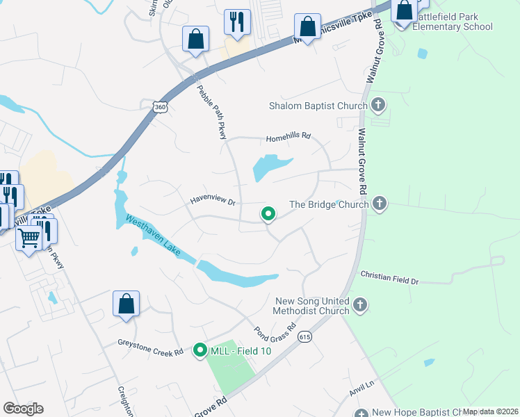 map of restaurants, bars, coffee shops, grocery stores, and more near 6056 Green Haven Drive in Mechanicsville