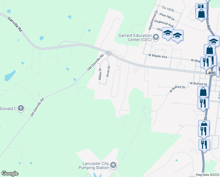 map of restaurants, bars, coffee shops, grocery stores, and more near 250 Cs-1066 in Lancaster