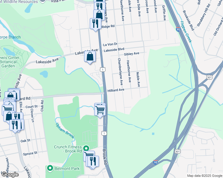 map of restaurants, bars, coffee shops, grocery stores, and more near 5500 Seminary Avenue in Richmond