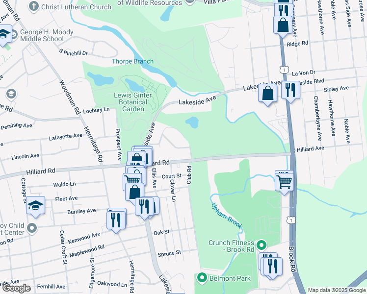 map of restaurants, bars, coffee shops, grocery stores, and more near in Henrico