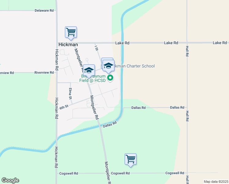 map of restaurants, bars, coffee shops, grocery stores, and more near 13412 Emma Lane in Hickman