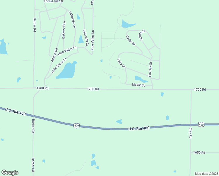 map of restaurants, bars, coffee shops, grocery stores, and more near 2596 1700 Road in Fall River