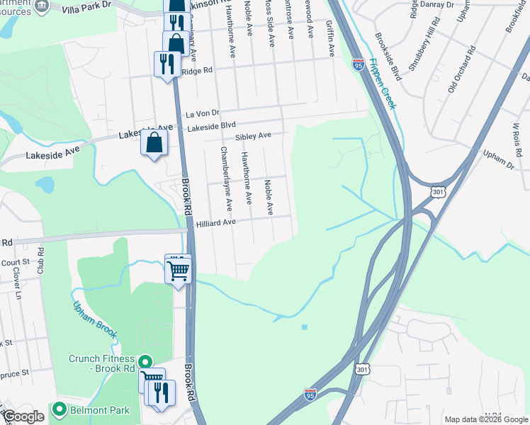 map of restaurants, bars, coffee shops, grocery stores, and more near 5502 Noble Avenue in Richmond