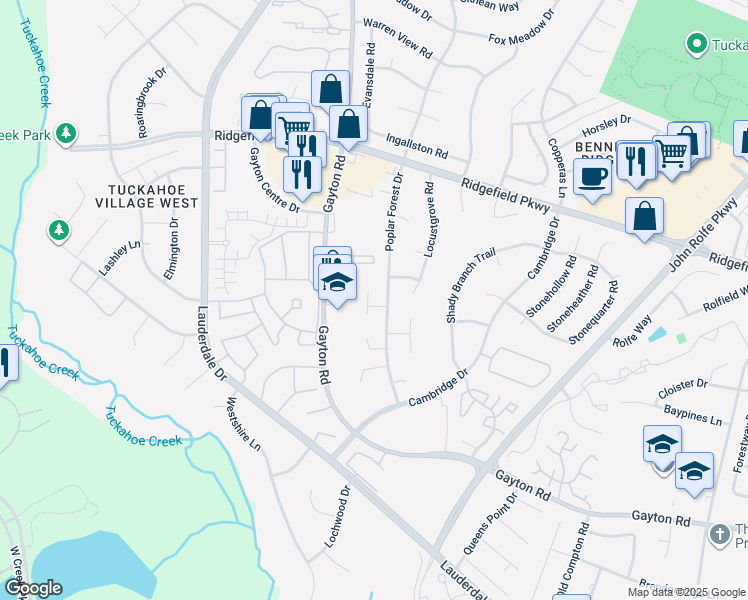 map of restaurants, bars, coffee shops, grocery stores, and more near 1701 Taft Place in Richmond