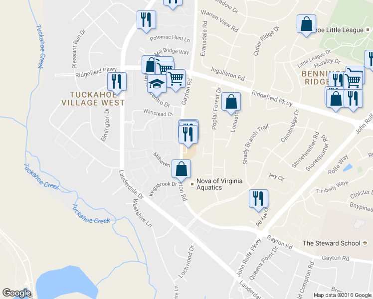 map of restaurants, bars, coffee shops, grocery stores, and more near 12341 Gayton Road in Richmond