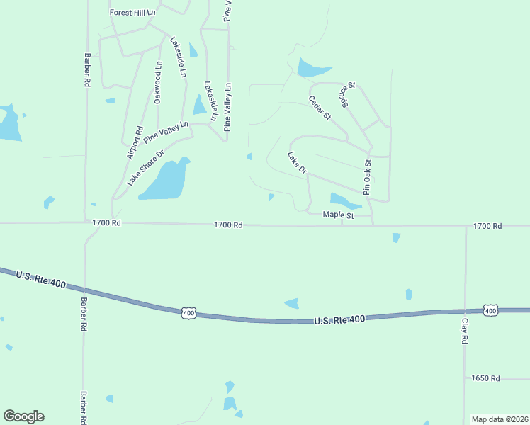 map of restaurants, bars, coffee shops, grocery stores, and more near 2596 1700 Road in Fall River