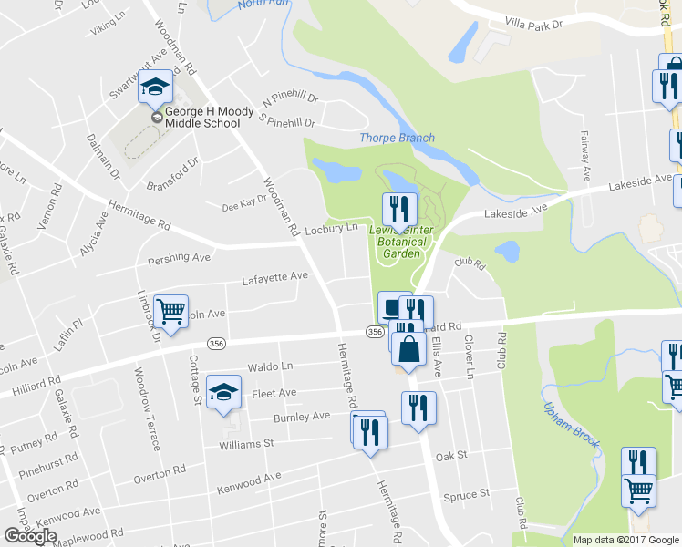 map of restaurants, bars, coffee shops, grocery stores, and more near 2108 Davenport Avenue in Richmond