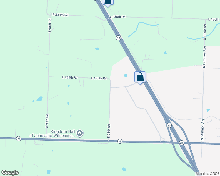 map of restaurants, bars, coffee shops, grocery stores, and more near 4312 South 95th Road in Bolivar