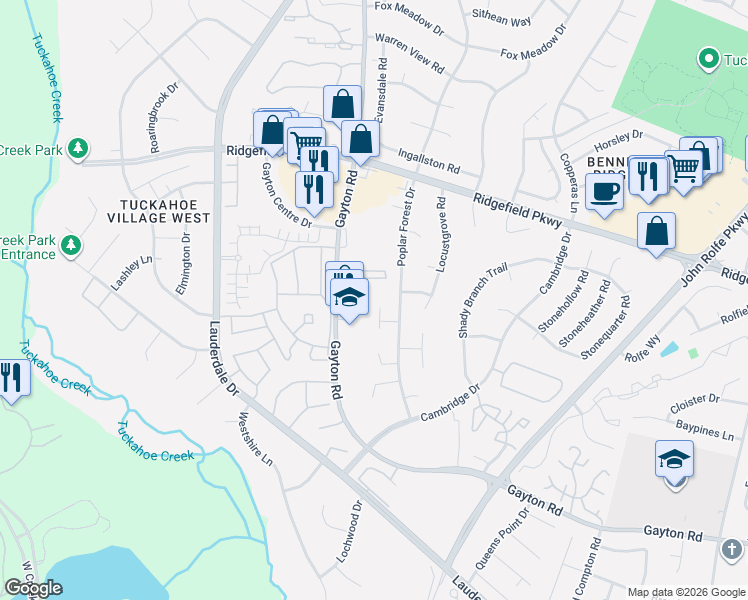 map of restaurants, bars, coffee shops, grocery stores, and more near 1701 Taft Place in Richmond