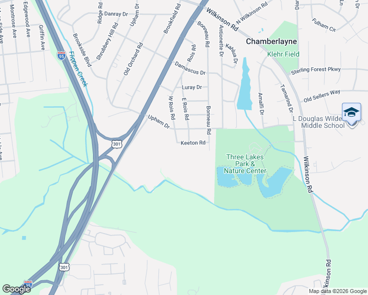 map of restaurants, bars, coffee shops, grocery stores, and more near 5700 Bonneau Road in Richmond
