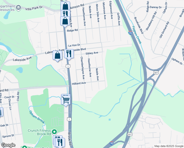 map of restaurants, bars, coffee shops, grocery stores, and more near 5511 Hawthorne Avenue in Richmond