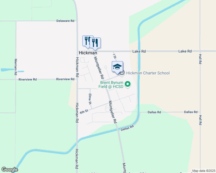 map of restaurants, bars, coffee shops, grocery stores, and more near 13306 4th Street in Hickman
