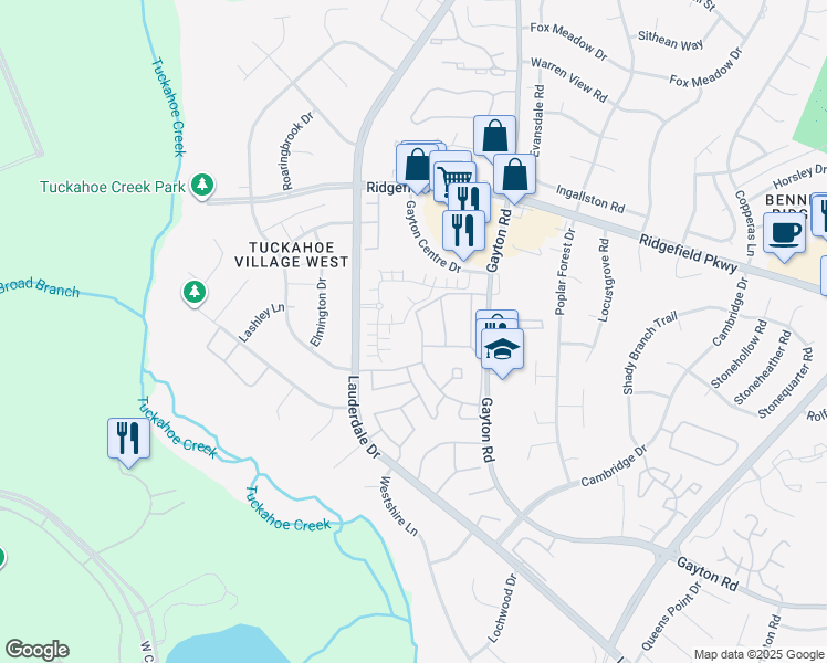map of restaurants, bars, coffee shops, grocery stores, and more near 55 Dalewood Drive in Henrico