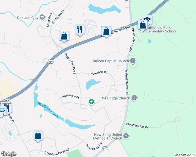 map of restaurants, bars, coffee shops, grocery stores, and more near 8081 Emerald Pool Court in Mechanicsville
