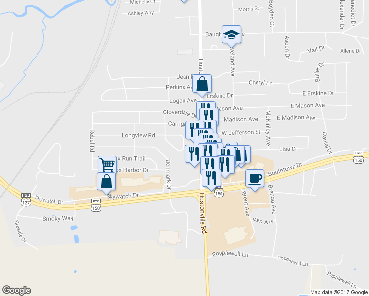 map of restaurants, bars, coffee shops, grocery stores, and more near 444 Patrician Place in Danville