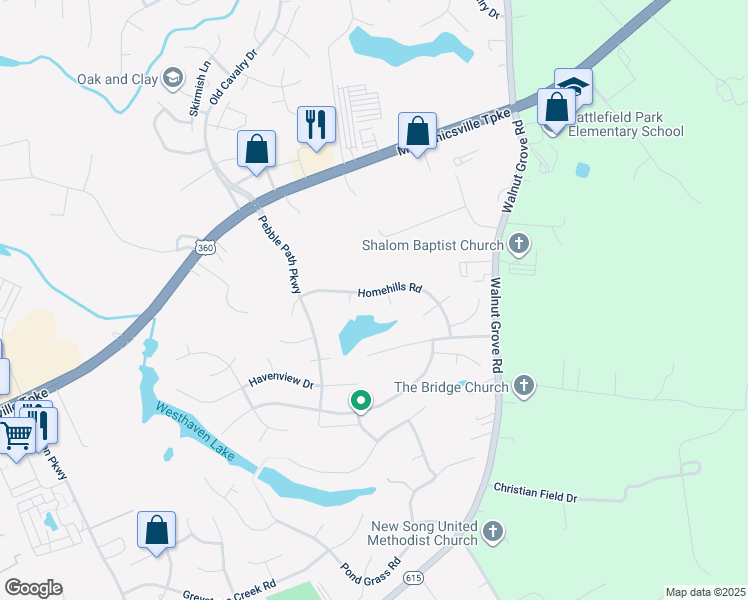 map of restaurants, bars, coffee shops, grocery stores, and more near 8081 Emerald Pool Court in Mechanicsville
