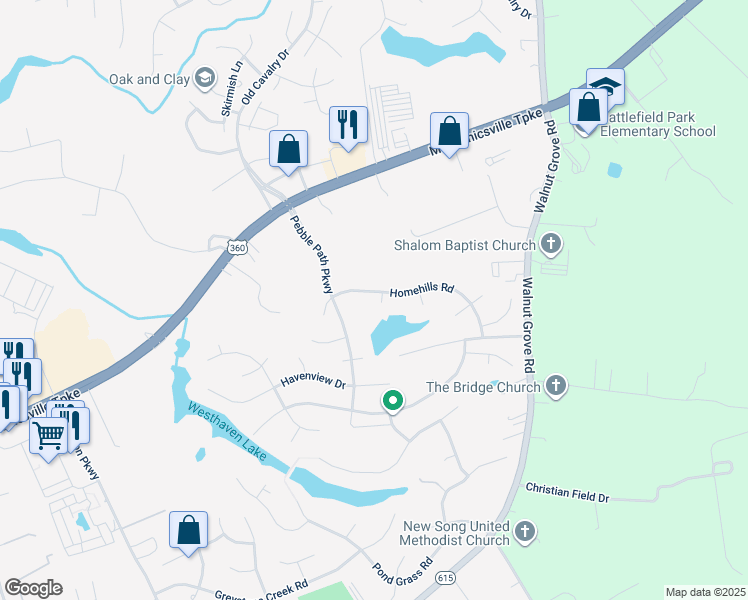 map of restaurants, bars, coffee shops, grocery stores, and more near 8085 Fishtail Pond Court in Mechanicsville