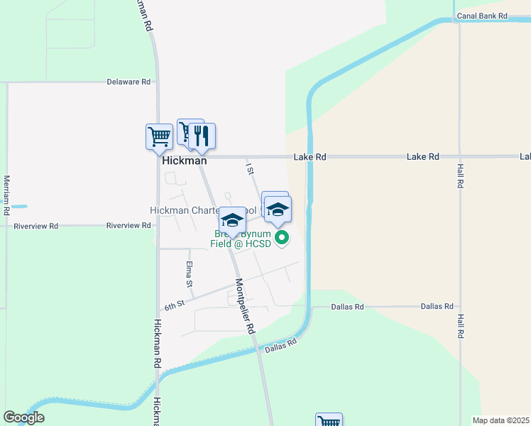 map of restaurants, bars, coffee shops, grocery stores, and more near 13306 4th Street in Hickman