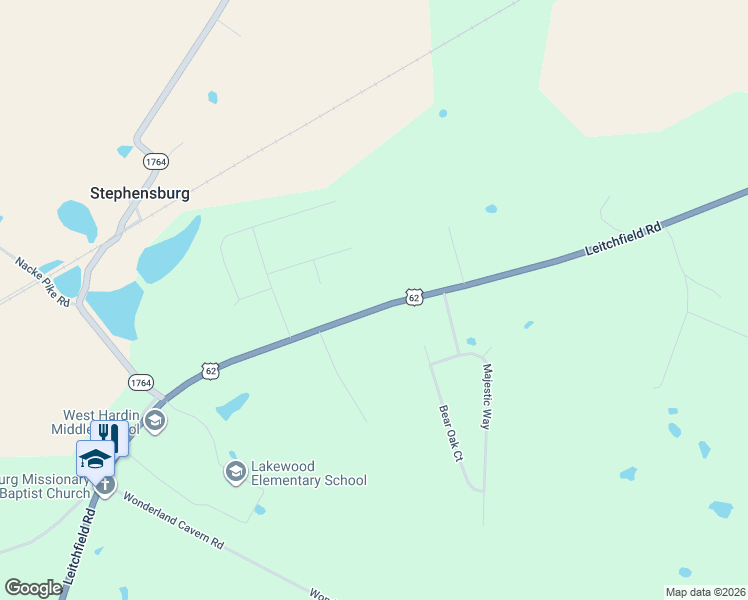 map of restaurants, bars, coffee shops, grocery stores, and more near 9666-9720 Leitchfield Road in Cecilia