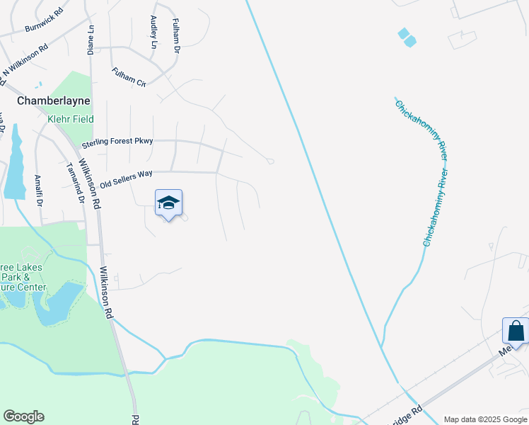 map of restaurants, bars, coffee shops, grocery stores, and more near 2 Old Sellers Way in Richmond