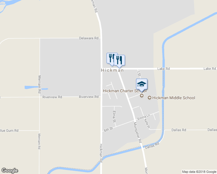 map of restaurants, bars, coffee shops, grocery stores, and more near 13012 Lorenzo Court in Hickman