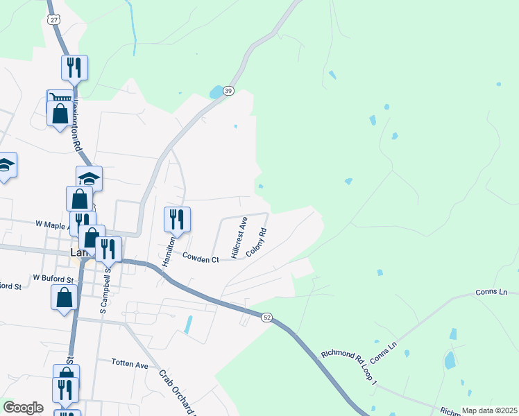 map of restaurants, bars, coffee shops, grocery stores, and more near 112 Woodland Avenue in Lancaster