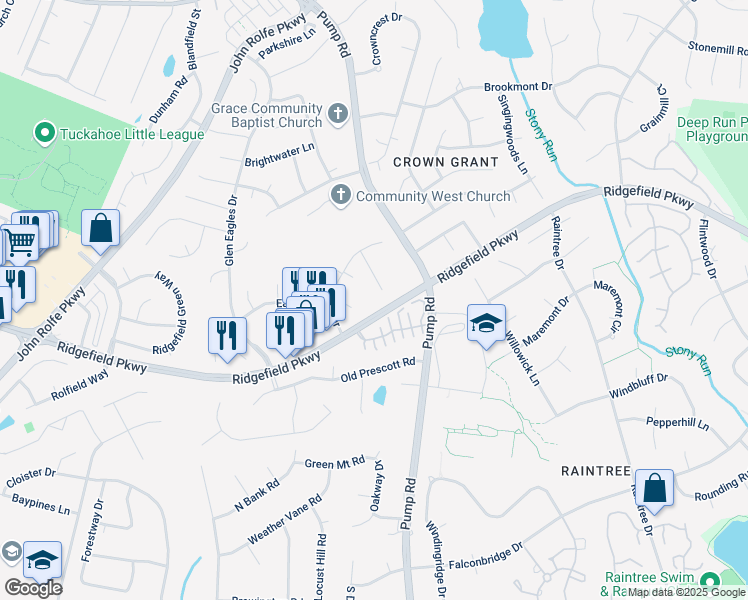 map of restaurants, bars, coffee shops, grocery stores, and more near 10305 Capilano Place in Richmond
