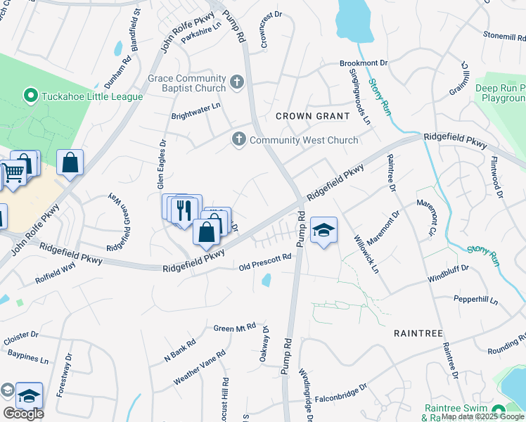map of restaurants, bars, coffee shops, grocery stores, and more near 10305 Capilano Place in Richmond
