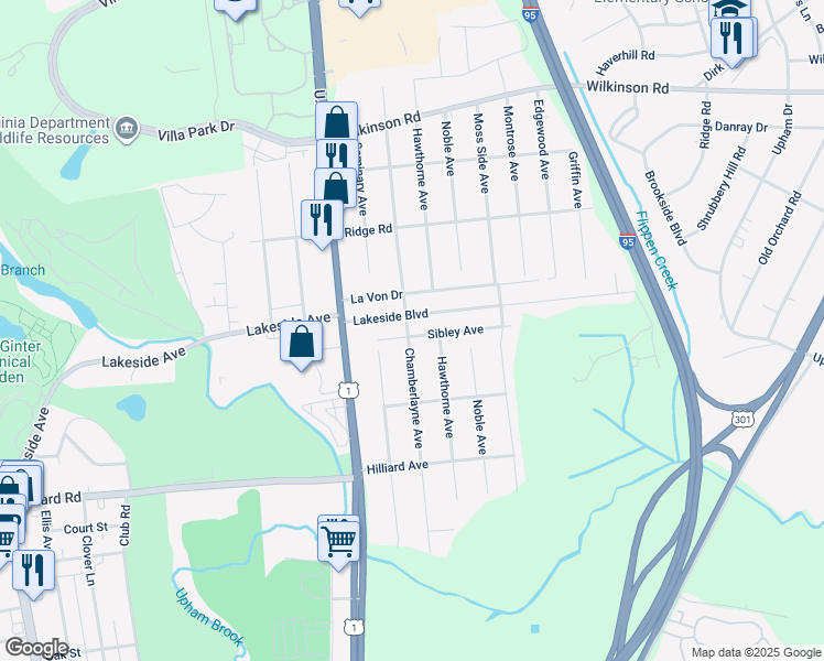 map of restaurants, bars, coffee shops, grocery stores, and more near 812 Sibley Avenue in Richmond
