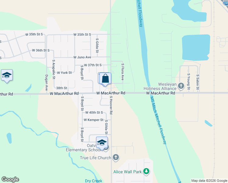 map of restaurants, bars, coffee shops, grocery stores, and more near in Sedgwick County
