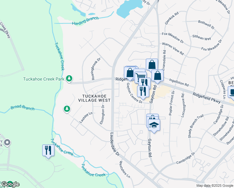 map of restaurants, bars, coffee shops, grocery stores, and more near 2460 Stembridge Court in Richmond