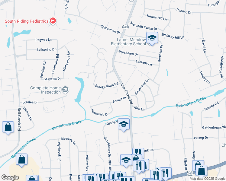 map of restaurants, bars, coffee shops, grocery stores, and more near 8139 Lee Davis Road in Mechanicsville