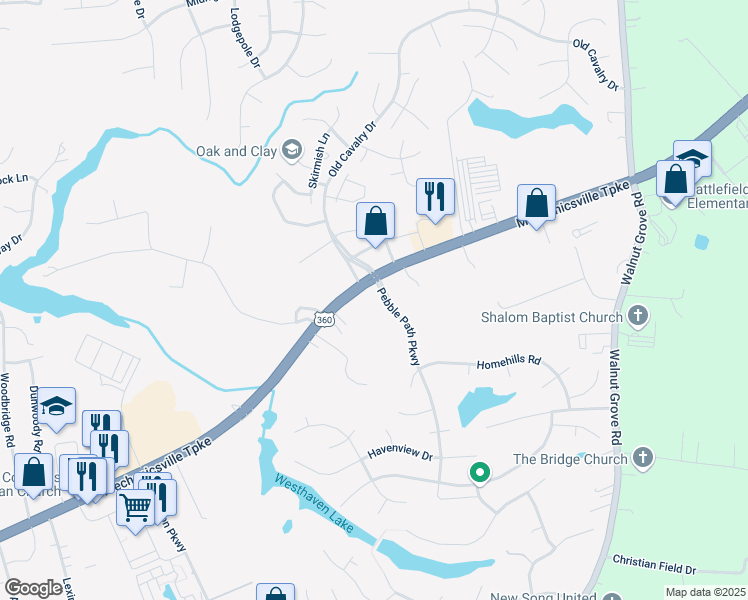 map of restaurants, bars, coffee shops, grocery stores, and more near 6127 Mechanicsville Turnpike in Mechanicsville