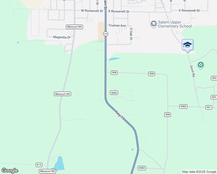 map of restaurants, bars, coffee shops, grocery stores, and more near 65 County Road 5083 in Salem