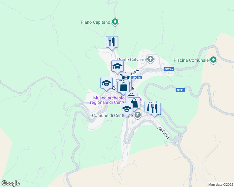 map of restaurants, bars, coffee shops, grocery stores, and more near 6 Via Luigi Capuana in Centuripe