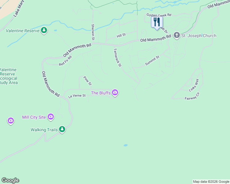 map of restaurants, bars, coffee shops, grocery stores, and more near in Mammoth Lakes