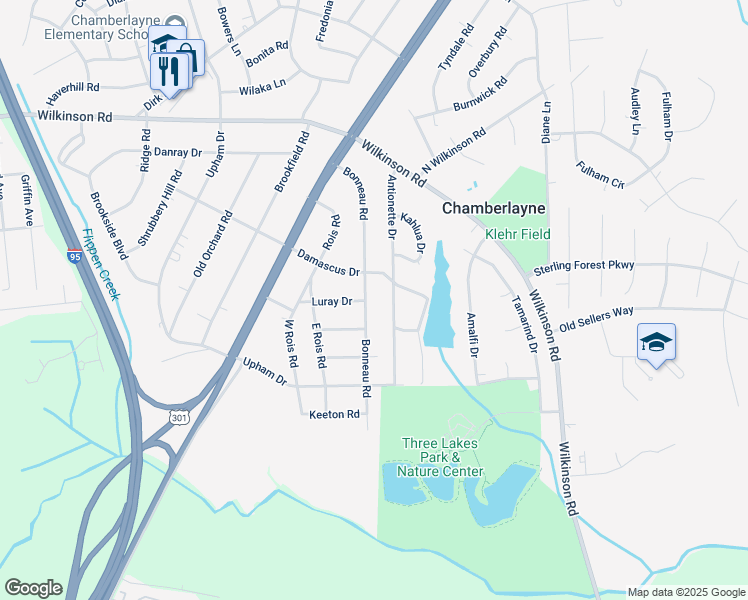 map of restaurants, bars, coffee shops, grocery stores, and more near 5909 Bonneau Road in Richmond